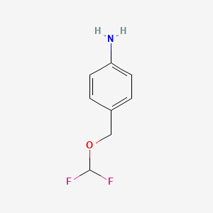 molecular formula C8H9F2NO B13629454 4-(Difluoromethoxymethyl)aniline 