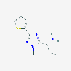 molecular formula C10H14N4S B13629472 1-(1-Methyl-3-(thiophen-2-yl)-1h-1,2,4-triazol-5-yl)propan-1-amine 