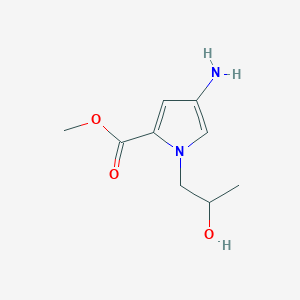 molecular formula C9H14N2O3 B13629524 Methyl 4-amino-1-(2-hydroxypropyl)-1h-pyrrole-2-carboxylate 