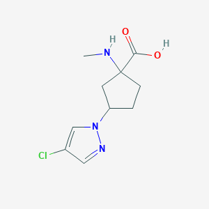 3-(4-Chloro-1h-pyrazol-1-yl)-1-(methylamino)cyclopentane-1-carboxylic acid