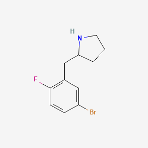 molecular formula C11H13BrFN B13629571 2-(5-Bromo-2-fluorobenzyl)pyrrolidine 