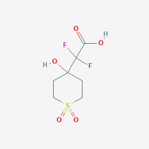 molecular formula C7H10F2O5S B13629582 2,2-Difluoro-2-(4-hydroxy-1,1-dioxidotetrahydro-2h-thiopyran-4-yl)acetic acid 