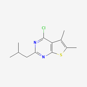 molecular formula C12H15ClN2S B13629623 4-Chloro-2-isobutyl-5,6-dimethylthieno[2,3-d]pyrimidine 