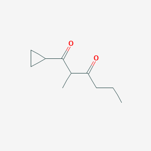 molecular formula C10H16O2 B13629630 1-Cyclopropyl-2-methylhexane-1,3-dione 