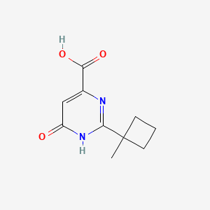 molecular formula C10H12N2O3 B13629666 1,6-Dihydro-2-(1-methylcyclobutyl)-6-oxo-4-pyrimidinecarboxylic acid 