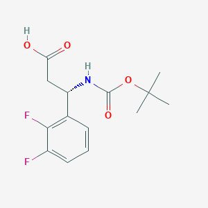 molecular formula C14H17F2NO4 B13629671 (S)-3-((tert-Butoxycarbonyl)amino)-3-(2,3-difluorophenyl)propanoic acid 