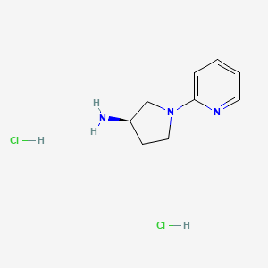 molecular formula C9H15Cl2N3 B13629678 (3R)-1-(pyridin-2-yl)pyrrolidin-3-aminedihydrochloride 