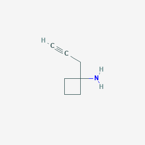 molecular formula C7H11N B13629688 Cyclobutanamine, 1-(2-propyn-1-yl)- 