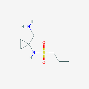 molecular formula C7H16N2O2S B13629708 N-[1-(aminomethyl)cyclopropyl]propane-1-sulfonamide 