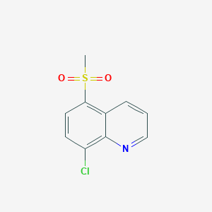 molecular formula C10H8ClNO2S B13629720 8-Chloro-5-methanesulfonylquinoline 