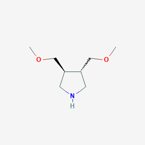 molecular formula C8H17NO2 B13629725 Rac-(3r,4r)-3,4-bis(methoxymethyl)pyrrolidine 