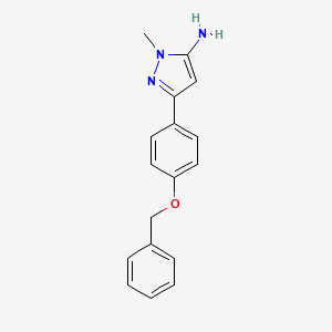 molecular formula C17H17N3O B13629747 3-(4-(benzyloxy)phenyl)-1-methyl-1H-pyrazol-5-amine 