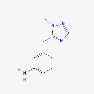 molecular formula C10H12N4 B13629820 3-((1-Methyl-1h-1,2,4-triazol-5-yl)methyl)aniline 