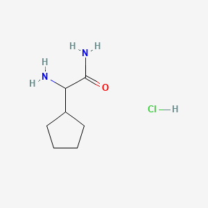 molecular formula C7H15ClN2O B13629833 2-Amino-2-cyclopentylacetamide hydrochloride 