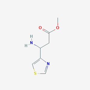 molecular formula C7H10N2O2S B13629860 Methyl 3-amino-3-(1,3-thiazol-4-yl)propanoate 