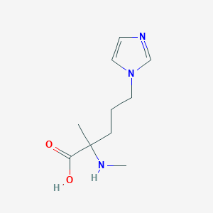 molecular formula C10H17N3O2 B13629866 5-(1h-Imidazol-1-yl)-2-methyl-2-(methylamino)pentanoic acid 