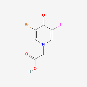 molecular formula C7H5BrINO3 B13629896 2-(3-Bromo-5-iodo-4-oxo-1,4-dihydropyridin-1-yl)acetic acid 