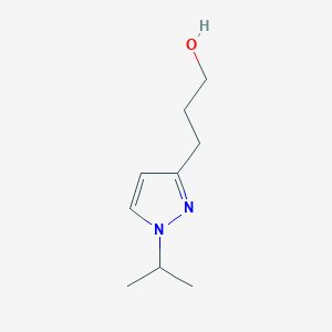 molecular formula C9H16N2O B13629907 3-(1-Isopropyl-1h-pyrazol-3-yl)propan-1-ol 