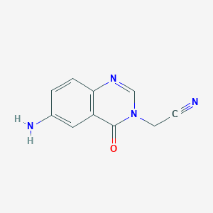 molecular formula C10H8N4O B13629942 2-(6-Amino-4-oxoquinazolin-3(4h)-yl)acetonitrile 