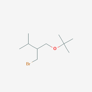 molecular formula C10H21BrO B13629972 1-Bromo-2-(tert-butoxymethyl)-3-methylbutane 