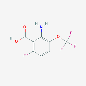 molecular formula C8H5F4NO3 B13629978 2-Amino-6-fluoro-3-(trifluoromethoxy)benzoic acid 