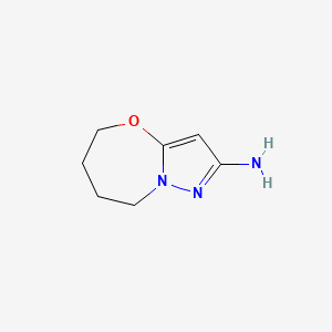 molecular formula C7H11N3O B13629991 5H,6H,7H,8H-pyrazolo[3,2-b][1,3]oxazepin-2-amine 