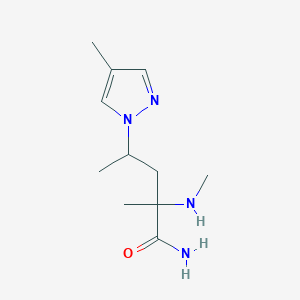 molecular formula C11H20N4O B13630003 2-Methyl-4-(4-methyl-1h-pyrazol-1-yl)-2-(methylamino)pentanamide 