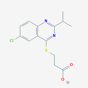 molecular formula C14H15ClN2O2S B13630031 3-{[6-Chloro-2-(propan-2-yl)quinazolin-4-yl]sulfanyl}propanoic acid 