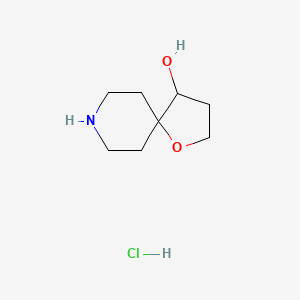 molecular formula C8H16ClNO2 B13630039 1-Oxa-8-azaspiro[4.5]decan-4-ol hydrochloride 