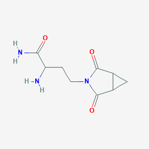 molecular formula C9H13N3O3 B13630045 2-Amino-4-(2,4-dioxo-3-azabicyclo[3.1.0]hexan-3-yl)butanamide 