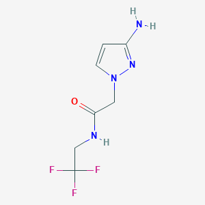 molecular formula C7H9F3N4O B13630065 2-(3-Amino-1h-pyrazol-1-yl)-N-(2,2,2-trifluoroethyl)acetamide 