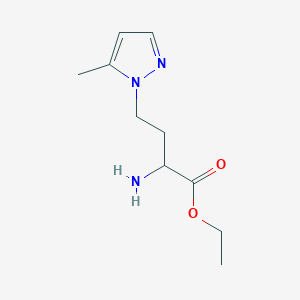 molecular formula C10H17N3O2 B13630089 Ethyl 2-amino-4-(5-methyl-1h-pyrazol-1-yl)butanoate 