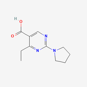 molecular formula C11H15N3O2 B13630092 4-Ethyl-2-(pyrrolidin-1-yl)pyrimidine-5-carboxylic acid 