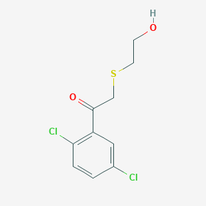 molecular formula C10H10Cl2O2S B13630103 1-(2,5-Dichlorophenyl)-2-((2-hydroxyethyl)thio)ethan-1-one 