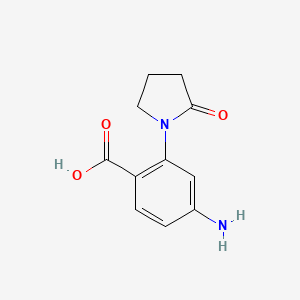 molecular formula C11H12N2O3 B13630105 4-Amino-2-(2-oxopyrrolidin-1-yl)benzoic acid 