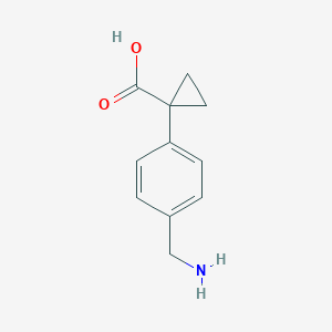 molecular formula C11H13NO2 B13630115 1-[4-(Aminomethyl)phenyl]cyclopropanecarboxylic acid 