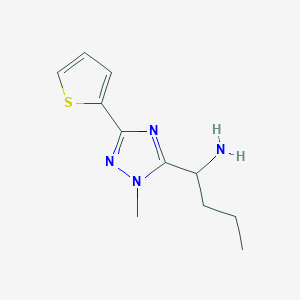 molecular formula C11H16N4S B13630121 1-(1-Methyl-3-(thiophen-2-yl)-1h-1,2,4-triazol-5-yl)butan-1-amine 