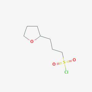 molecular formula C7H13ClO3S B13630200 3-(Tetrahydrofuran-2-yl)propane-1-sulfonyl chloride 