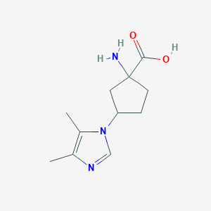 molecular formula C11H17N3O2 B13630209 1-Amino-3-(4,5-dimethyl-1h-imidazol-1-yl)cyclopentane-1-carboxylic acid 