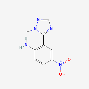 molecular formula C9H9N5O2 B13630225 2-(1-Methyl-1h-1,2,4-triazol-5-yl)-4-nitroaniline 