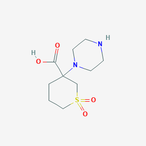 1,1-dioxo-3-piperazin-1-ylthiane-3-carboxylic acid