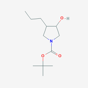 molecular formula C12H23NO3 B13630278 Tert-butyl 3-hydroxy-4-propylpyrrolidine-1-carboxylate 