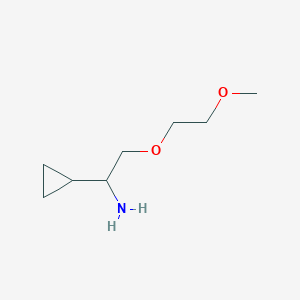 molecular formula C8H17NO2 B13630298 1-Cyclopropyl-2-(2-methoxyethoxy)ethan-1-amine 