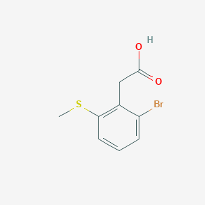 molecular formula C9H9BrO2S B13630322 2-(2-Bromo-6-(methylthio)phenyl)acetic acid 