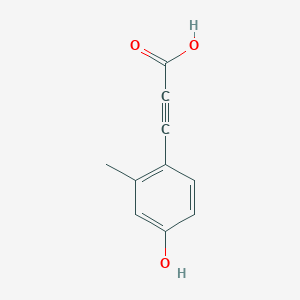 molecular formula C10H8O3 B13630329 3-(4-Hydroxy-2-methylphenyl)propiolic acid 