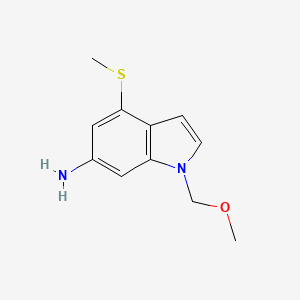 molecular formula C11H14N2OS B13630336 1-(Methoxymethyl)-4-(methylthio)-1h-indol-6-amine 