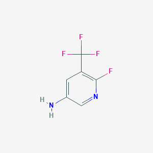 molecular formula C6H4F4N2 B13630364 6-Fluoro-5-(trifluoromethyl)pyridin-3-amine 