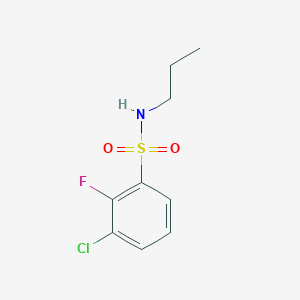 molecular formula C9H11ClFNO2S B13630375 3-chloro-2-fluoro-N-propylbenzenesulfonamide 