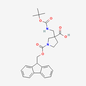 3-({[(tert-butoxy)carbonyl]amino}methyl)-1-{[(9H-fluoren-9-yl)methoxy]carbonyl}pyrrolidine-3-carboxylic acid