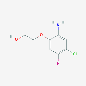 molecular formula C8H9ClFNO2 B13630415 2-(2-Amino-4-chloro-5-fluorophenoxy)ethan-1-ol 